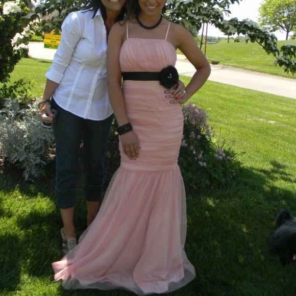 Pink and black, mermaid style prom dress - Picture 1 of 2